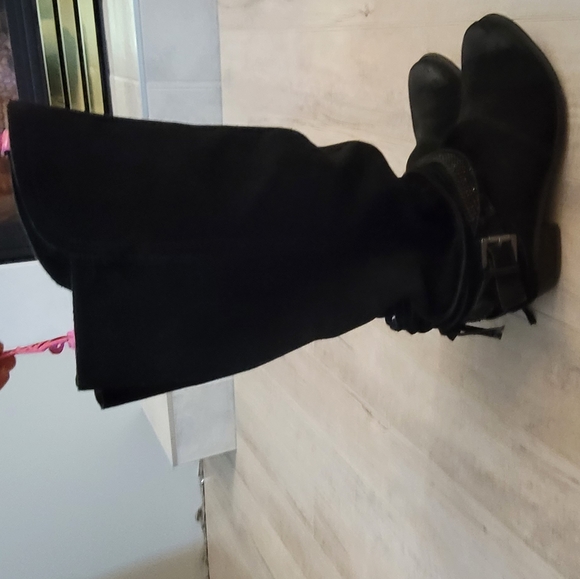 Naughty Monkey Leather Tall Boots w A Touch of Sparkle ✨ Sz 8.5 - Picture 4 of 11